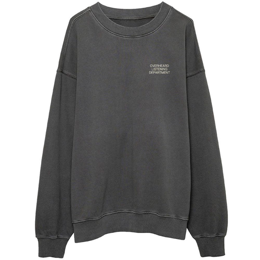 RARE OVERHEARD Oversized Premium Crewneck in Washed Charcoal Grey